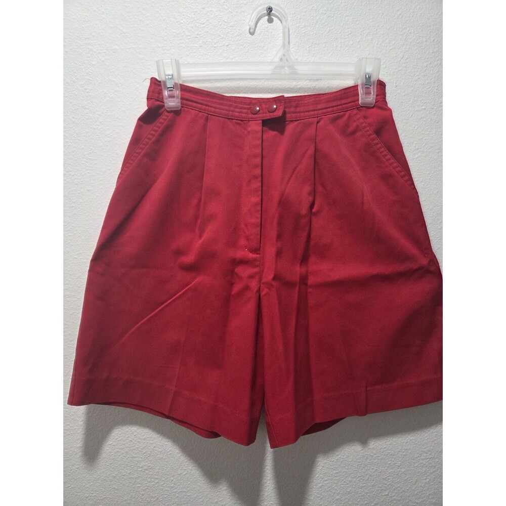 Lily's of Beverly Hills Pleated Shorts - Red - Women's Size 6 Polyester Cotton